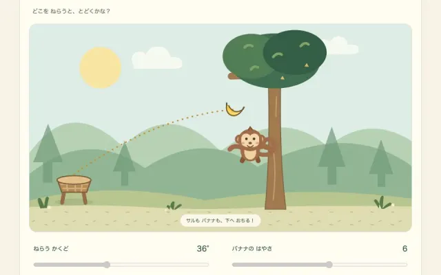 サルと バナナのプレイ画面